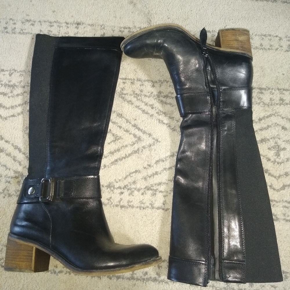 Franco Sarto black leather boots